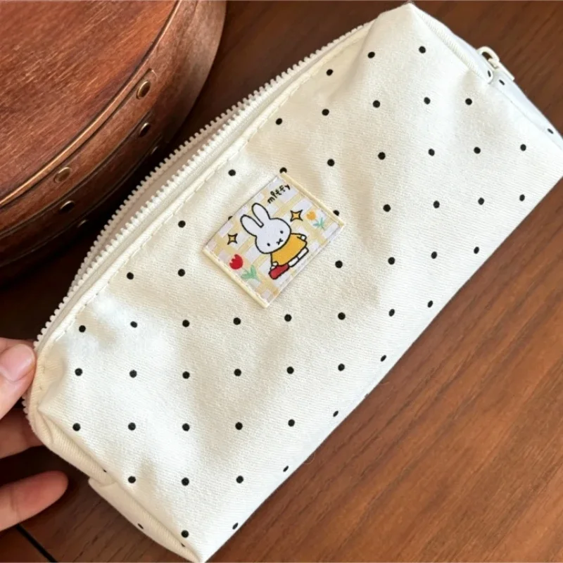 Miffy Pencil Case Cute Cartoon Print Portable Stationery Storage Bag Student Pen Pouch for Boys & Girls Halloween Birthday Gift