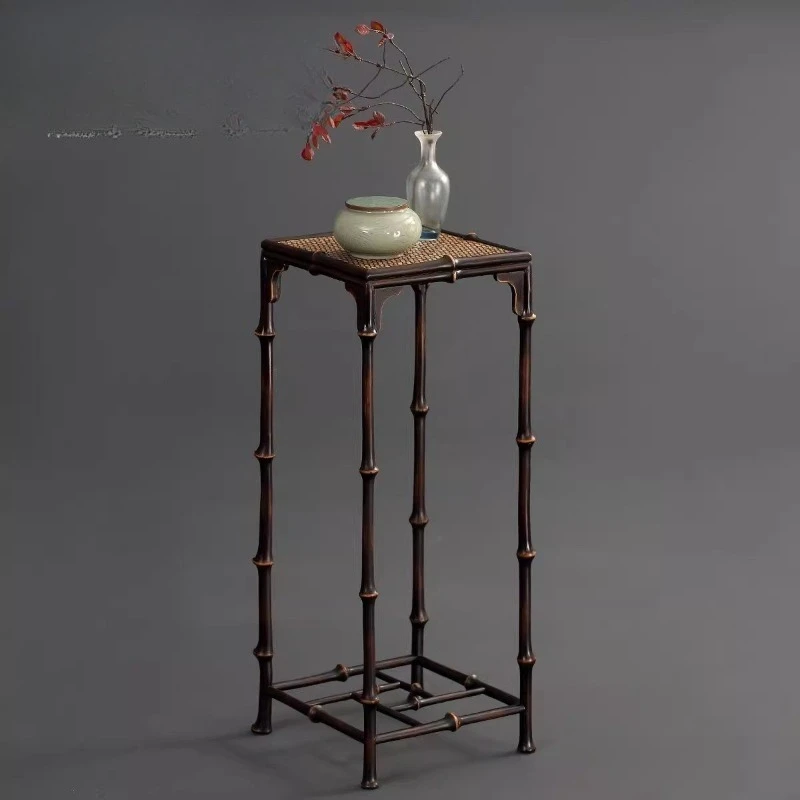 

New Chinese flower stand, storage rack, tea set, living room, floor-standing bonsai flower pot, bamboo stand