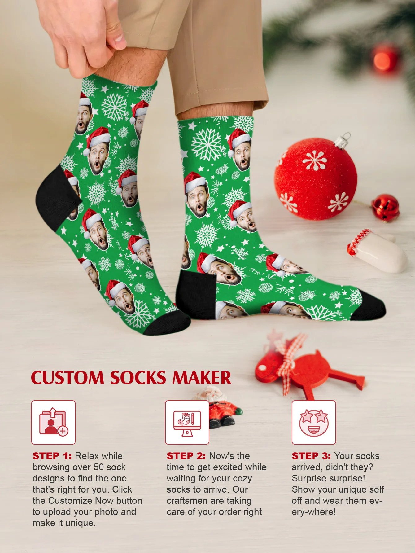 مخصص عيد الميلاد الوجه الجوارب مخصص مطبوعة شخصية مضحك الوجه الجوارب هدية لأمي أبي صديقة صديقها لها له