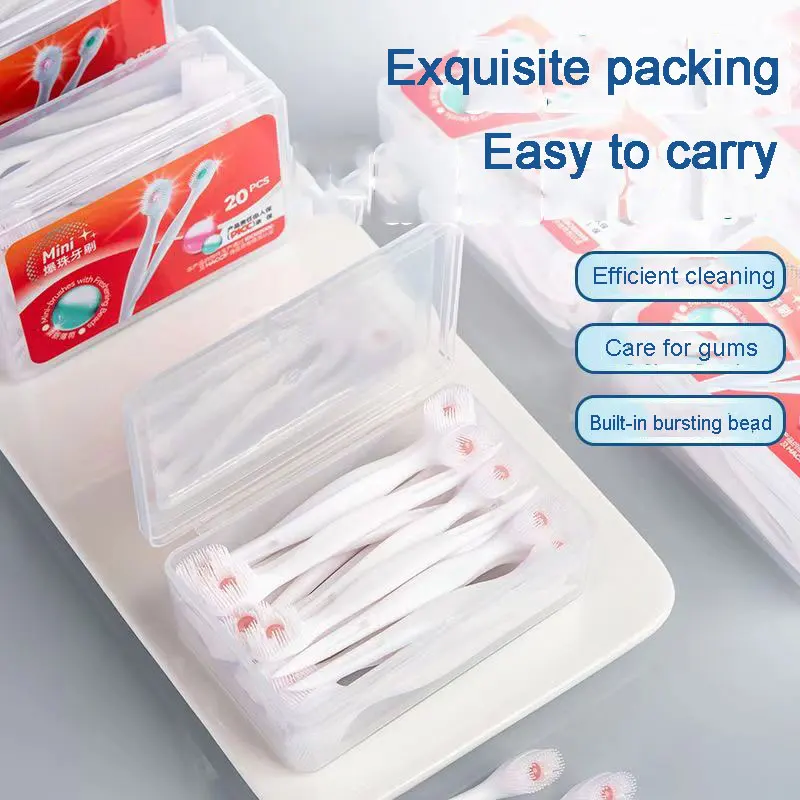 

Portable Travel Toothbrush Includes Toothpaste Exploded Bead Toothbrush Disposable Adult Cleaning Toothbrush