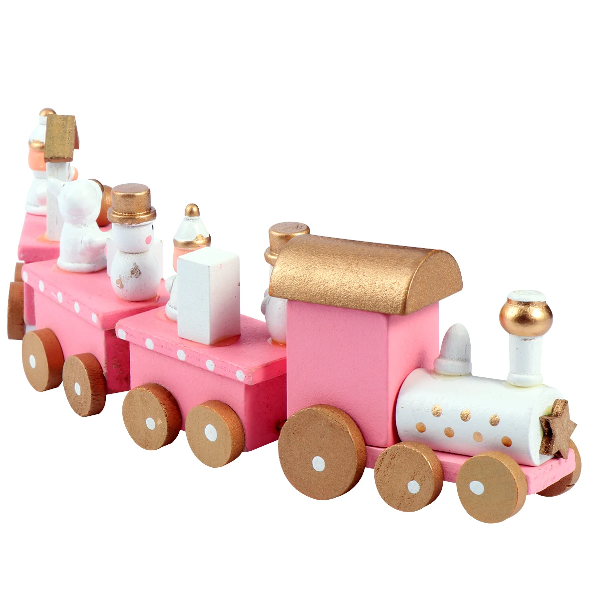 

Christmas Wooden Train Wooden Christmas Style Train Pretend Play Train Toy Merry Home Tabletop Ornament Christmas Decoration