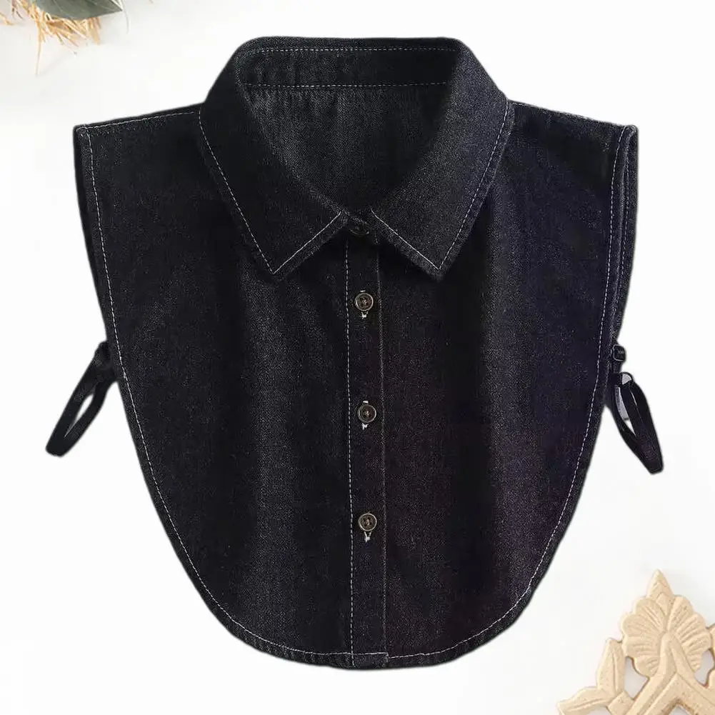 

Comfortable Fake Collar Versatile Women's Detachable Fake Collar Adjustable Straps Lapel Buttons Closure Stylish Shirt Collar