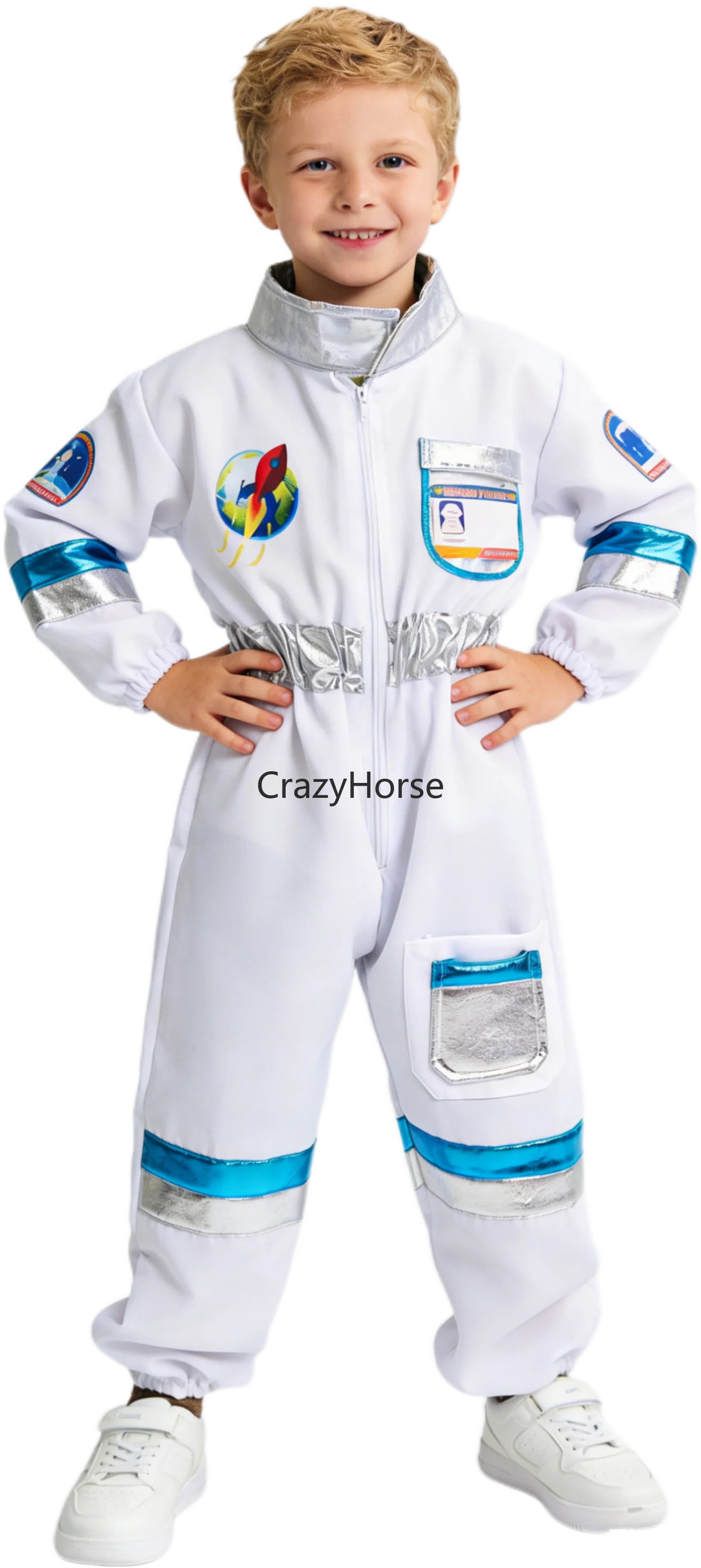New Astronaut Boys Girls Cosplay Costume for Kids Spaceman Child Halloween Dres… - Image 6