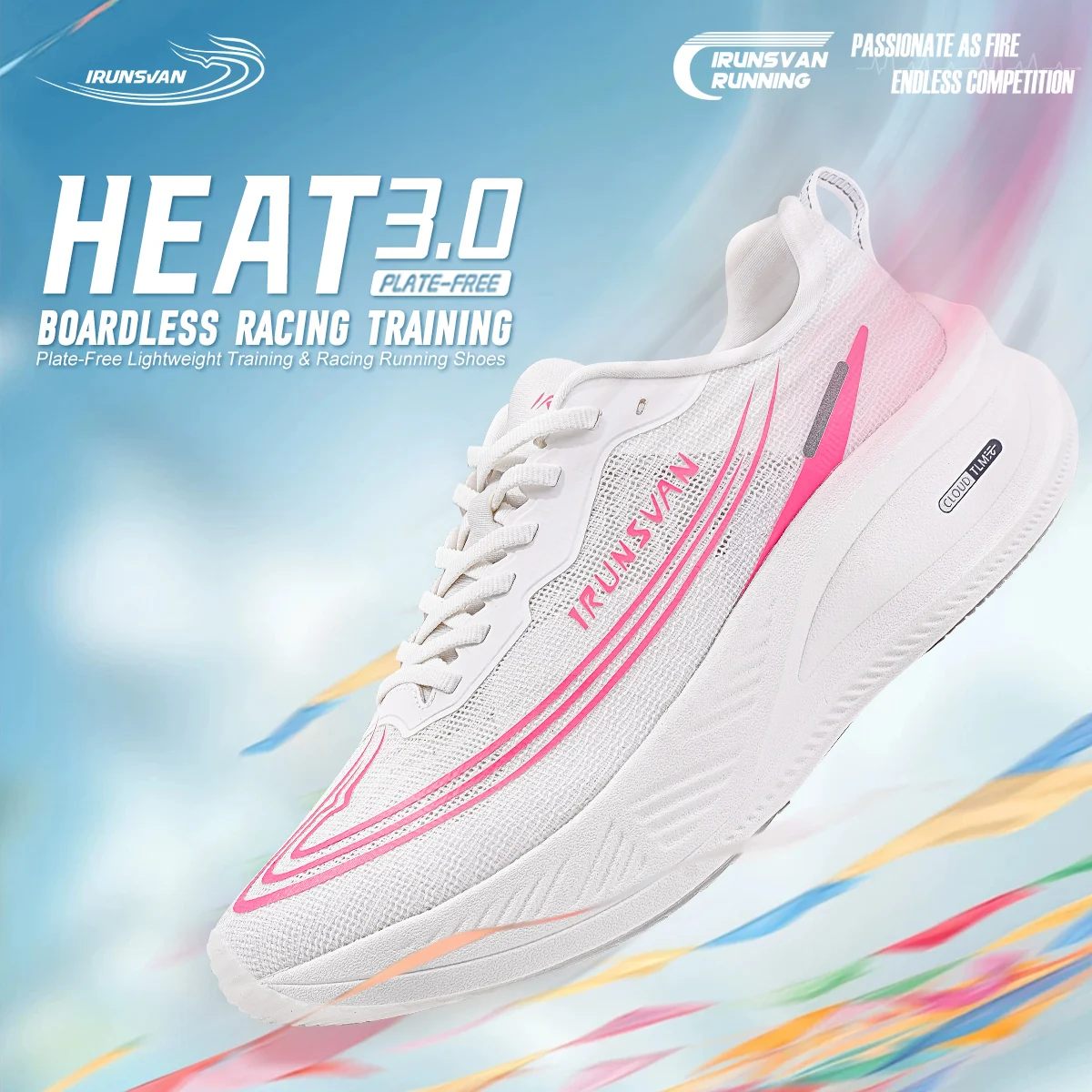 IRUNSVAN Heat 3.0 Lightweight Racing Running Shoes Comfortable And Shock-Absorbing Casual Men's And Women's Sports Shoes 172