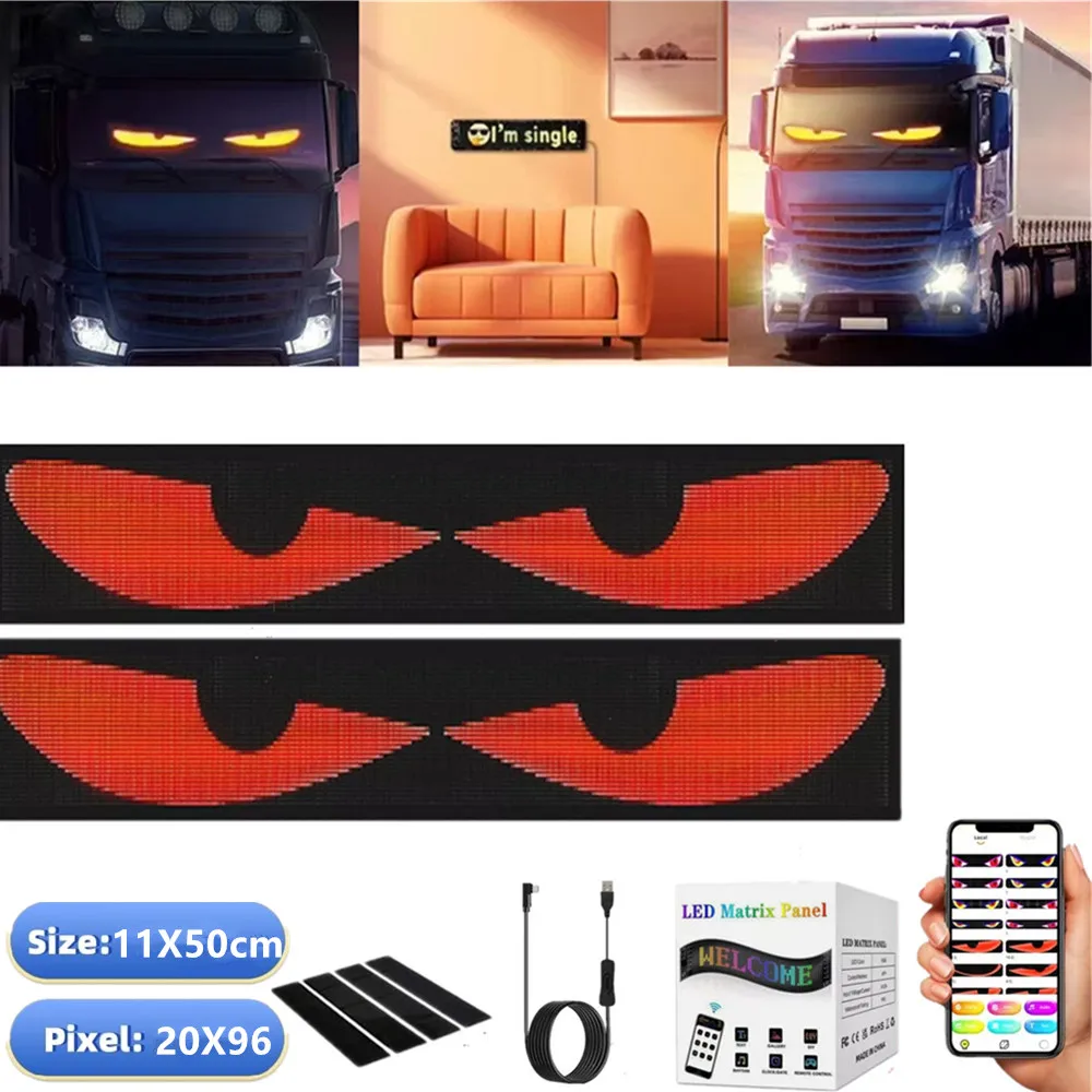 

Smart Devil Eyes Light LED Screen Eyes Light for Car Rear Window Flexible Flash Sign light LED Digital Display Panel ACCESSORIES