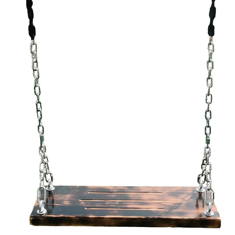 Carbonized Wood Swing kryty meble ogrodowe dziedziniec hamak przenośny wiszący wypoczynek lekka lina drewniana huśtawka