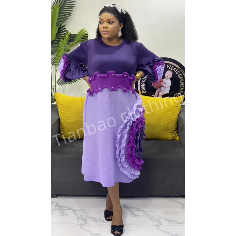 

Miyake Traditional African Dresses for Women Fashion Kaftan Outfits Dashiki Robe Africains Femme Evening Dress Africa Clothing