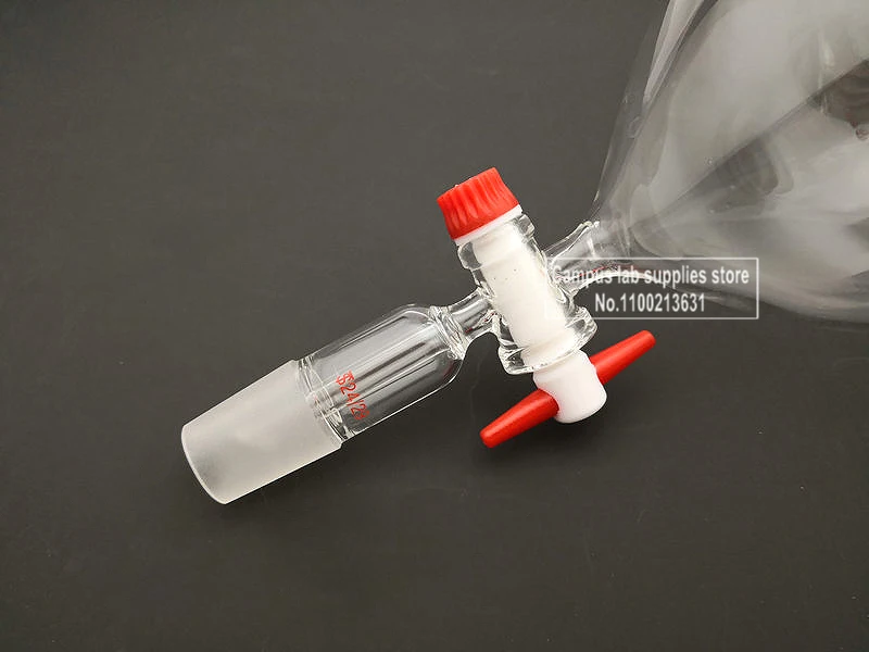 1piece 25ml To 1000ml 19#/24# Ball-shaped Clear Lab Glass Separating Funnel with PTFE Piston