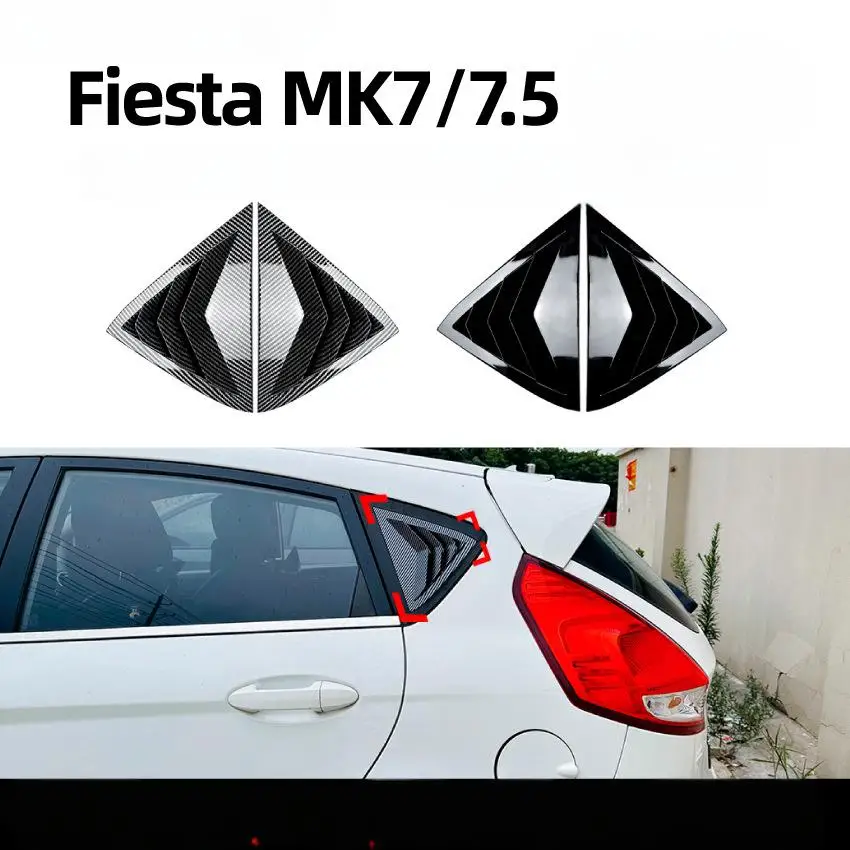 

Car Rear Side Window Louver Shutter Cover Sticker For Ford Fiesta MK7/7.5 2008-2017 Decoration Decal Cars Exterior Accessories