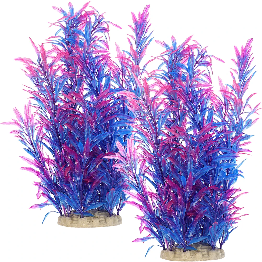 

2pcs Water Grass Decor For Betta Fake Plants For Fish Tank Extra Large Aquarium Decorations Plastic Aquarium Plants Fish Tank