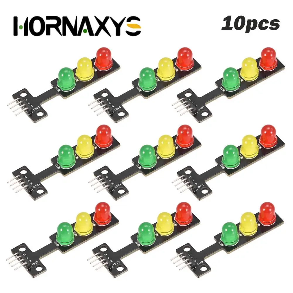 5/10pcs Mini 5V Traffic Light LED Display Module for Arduino Red Yellow Green 5mm LED RGB -Traffic Light DIY Electronic Kit