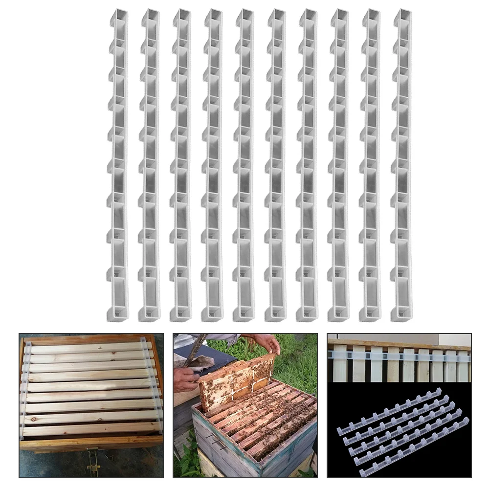 10 Pcs Honeycomb Frame Card Strip Transparent Beekeeping Spacers Plastic Hive for Travel Door Beehive Accessories Spacing Abs