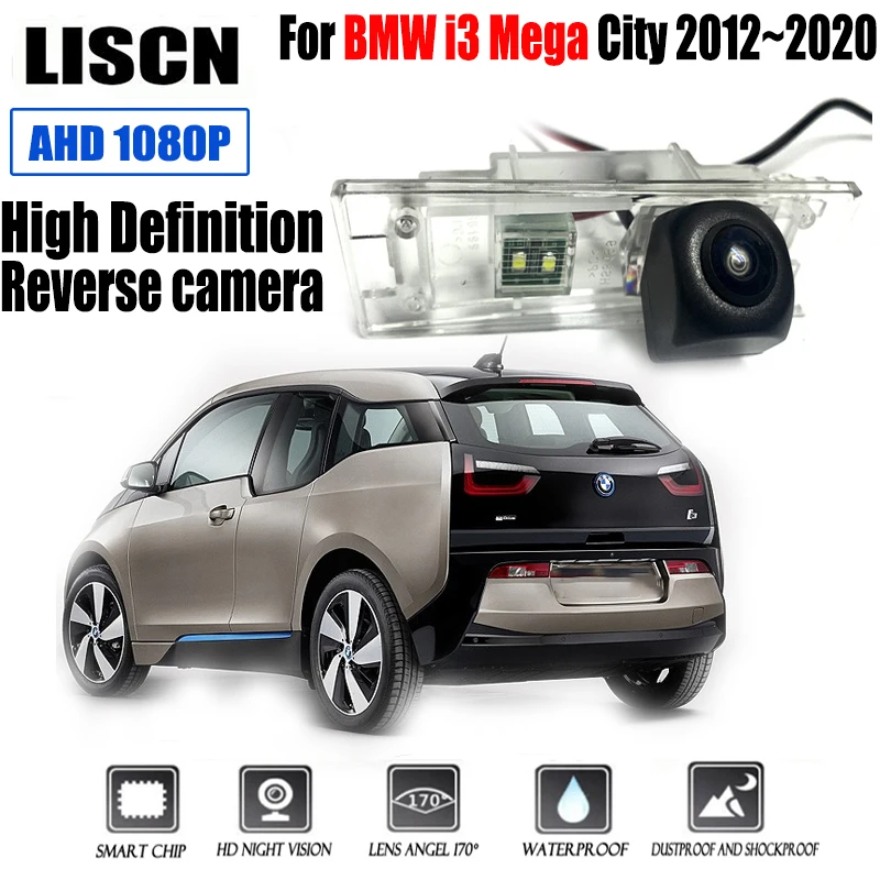 HD Fisheye rear camera For BMW i3 Mega City 2012~2020 / License plate Camera / Backup Reversing Camera