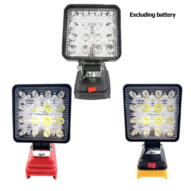 

Cordless LED Work Light Flashlight Outdoors Flood Lights For Makita DeWalt Milwaukee 18V Lithium Battery Camping Hiking Lighting