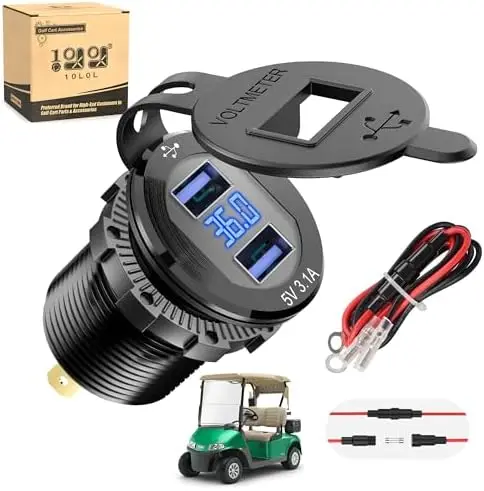 

Портативное зарядное устройство для гольф-каров 10 л/ч с LED-индикатором и вольтметром для транспортных средств EZGO