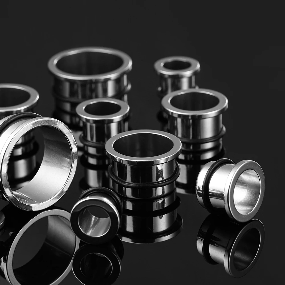Casvort Cosy Basic Ear Gauges Tunnels Expander Plugs 0.5mm Increments Piercing Body Jewelry Expander 316L Stainless Steel