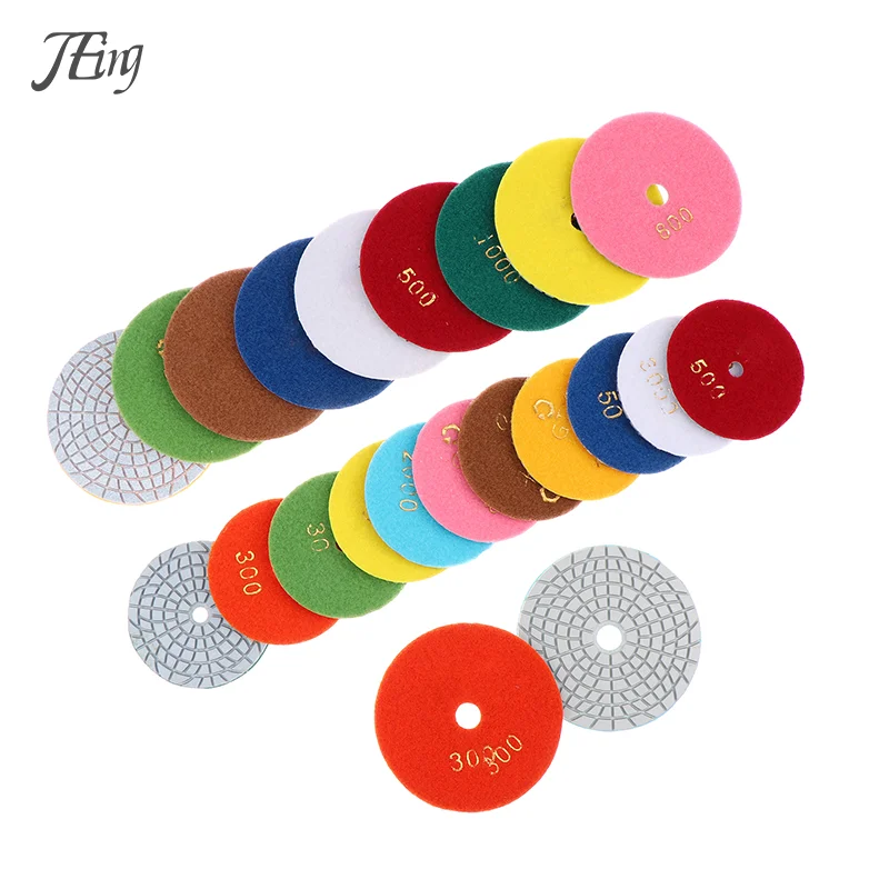 

80mm 100mm Diamond Polishing Pad 3" 4" Wet Buff Disc Abrasive For Sanding Granite Concrete Grinding Countertop Stone