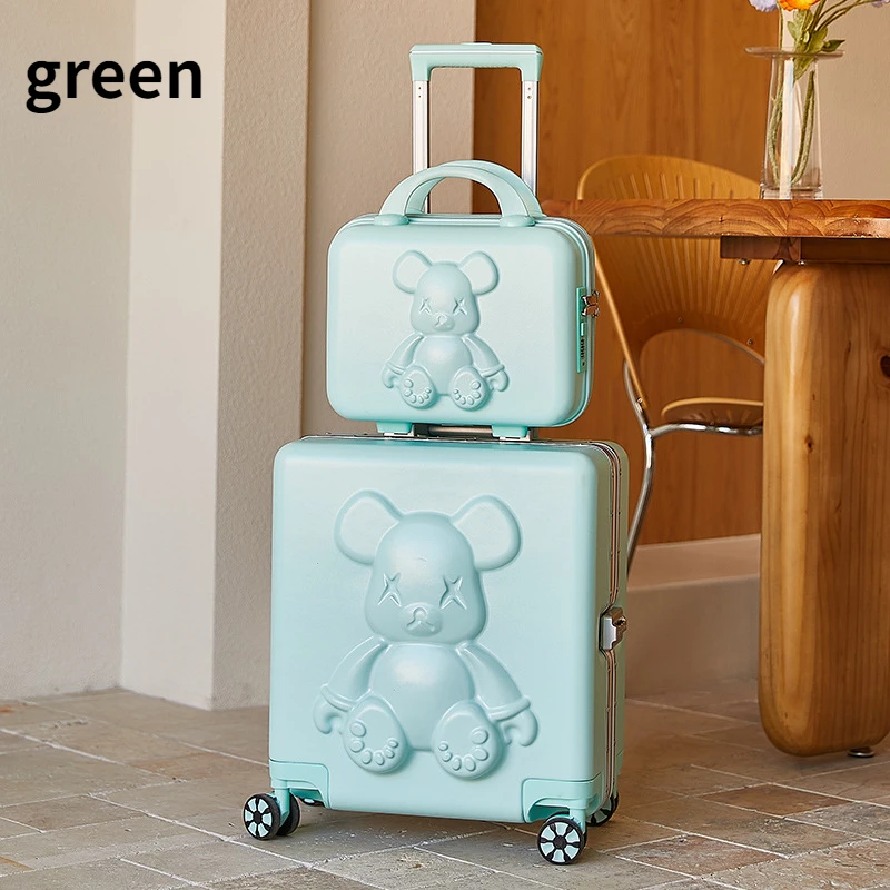 18 inches luggage travel bag Carry on Luggage with Wheels woman rolling luggage case student suitcase set trolley luggage