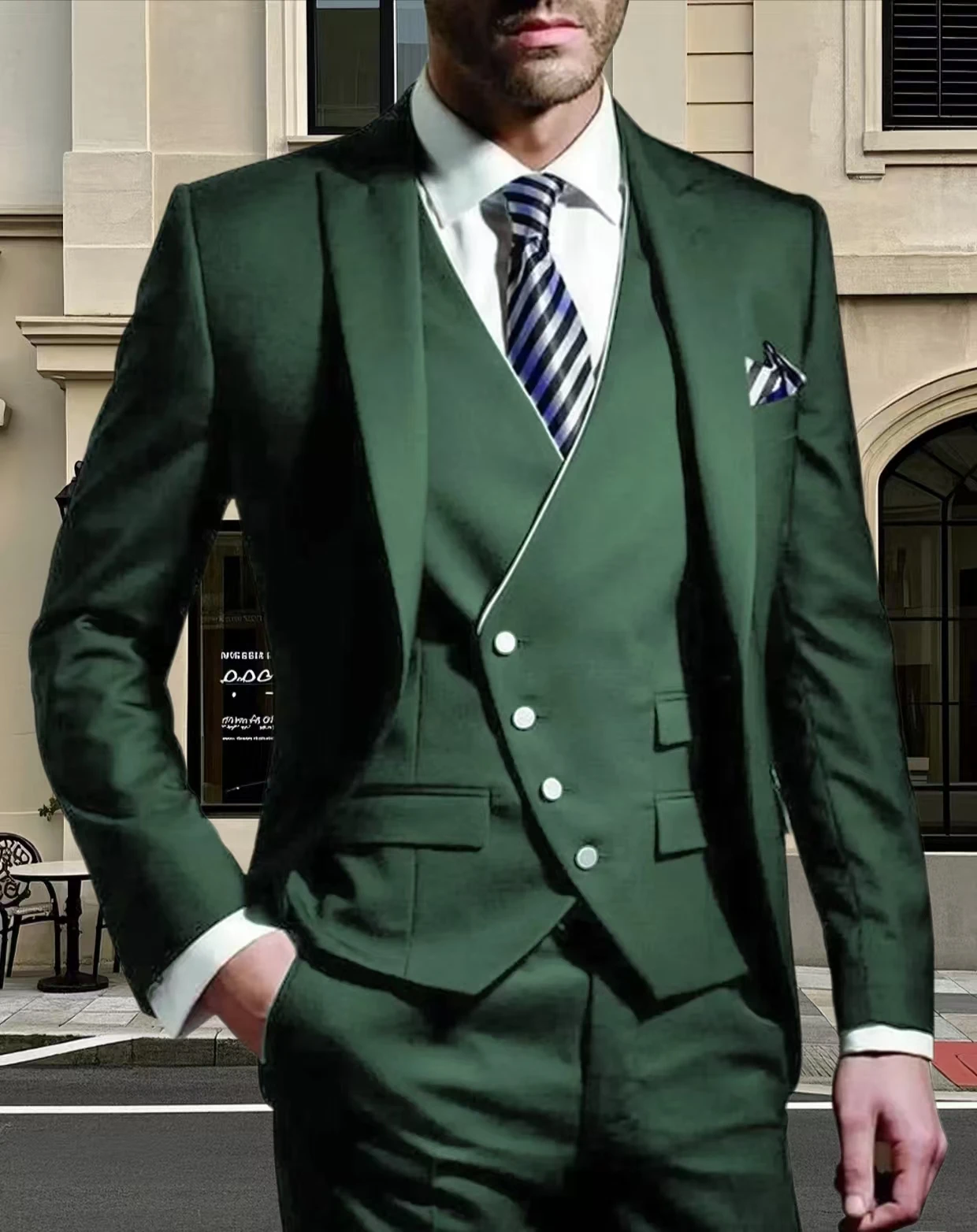 بدلات زفاف بيضاء بقصة ضيقة للرجال، بدلات رسمية ذات طية صدر السترة، ملابس كاجوال، ملابس العريس، طراز جديد، 3 قطع