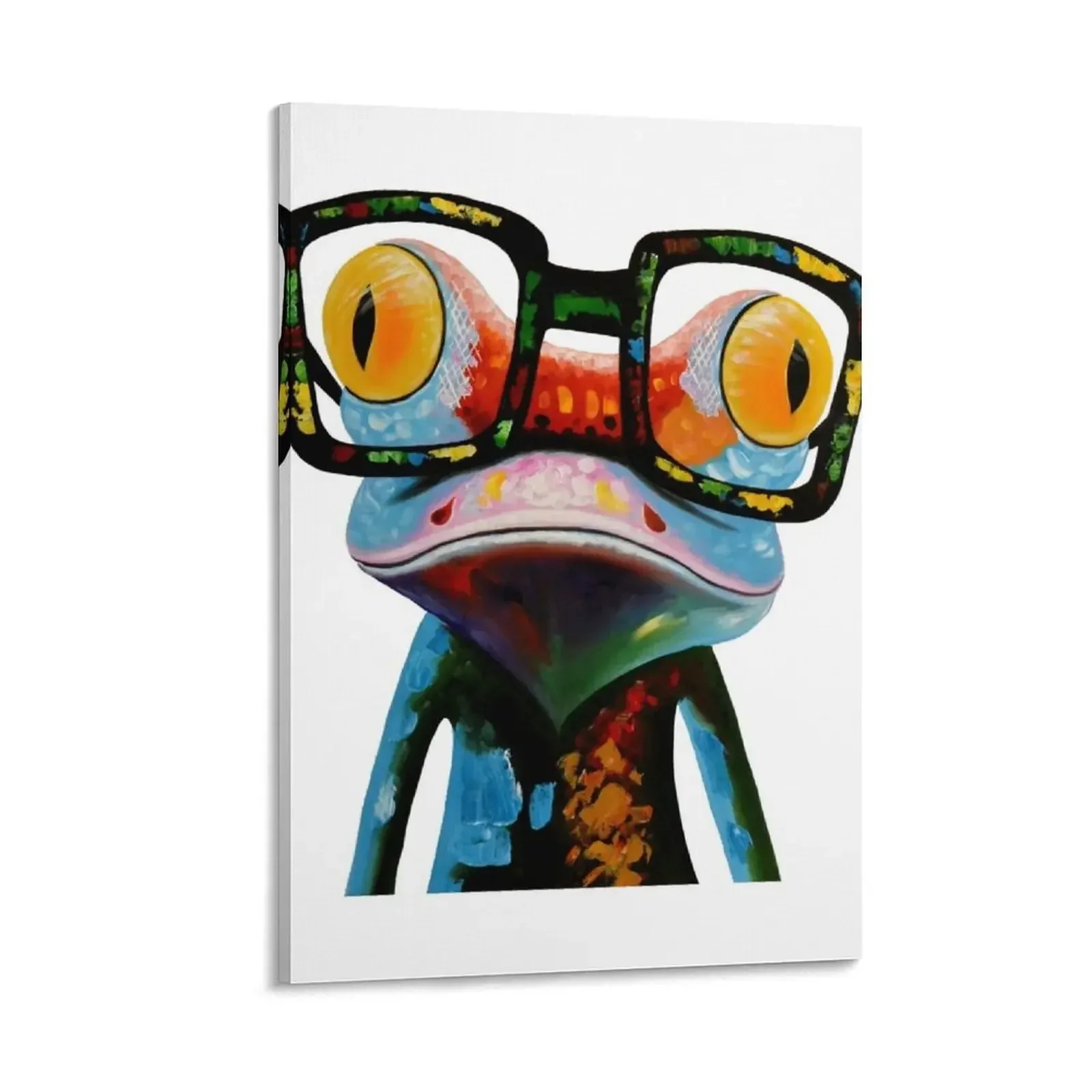 

Hipster Frog Nerd Glasses Canvas Painting decorative items for home korean room decor decoration for the room posters