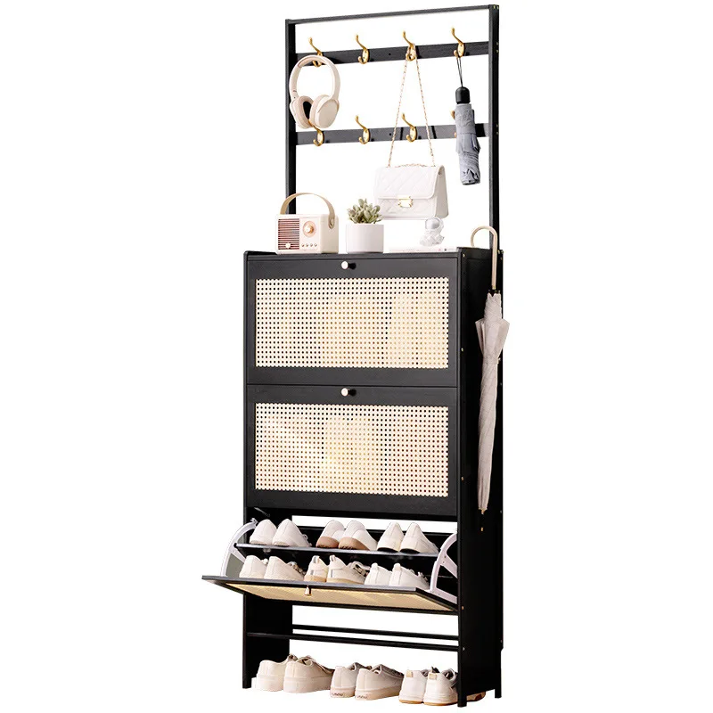 

Простая полка для обуви, многослойная бытовая дверь с дверцей, пыленепроницаемый входной шкаф для обуви, высокая вертикальная встроенная