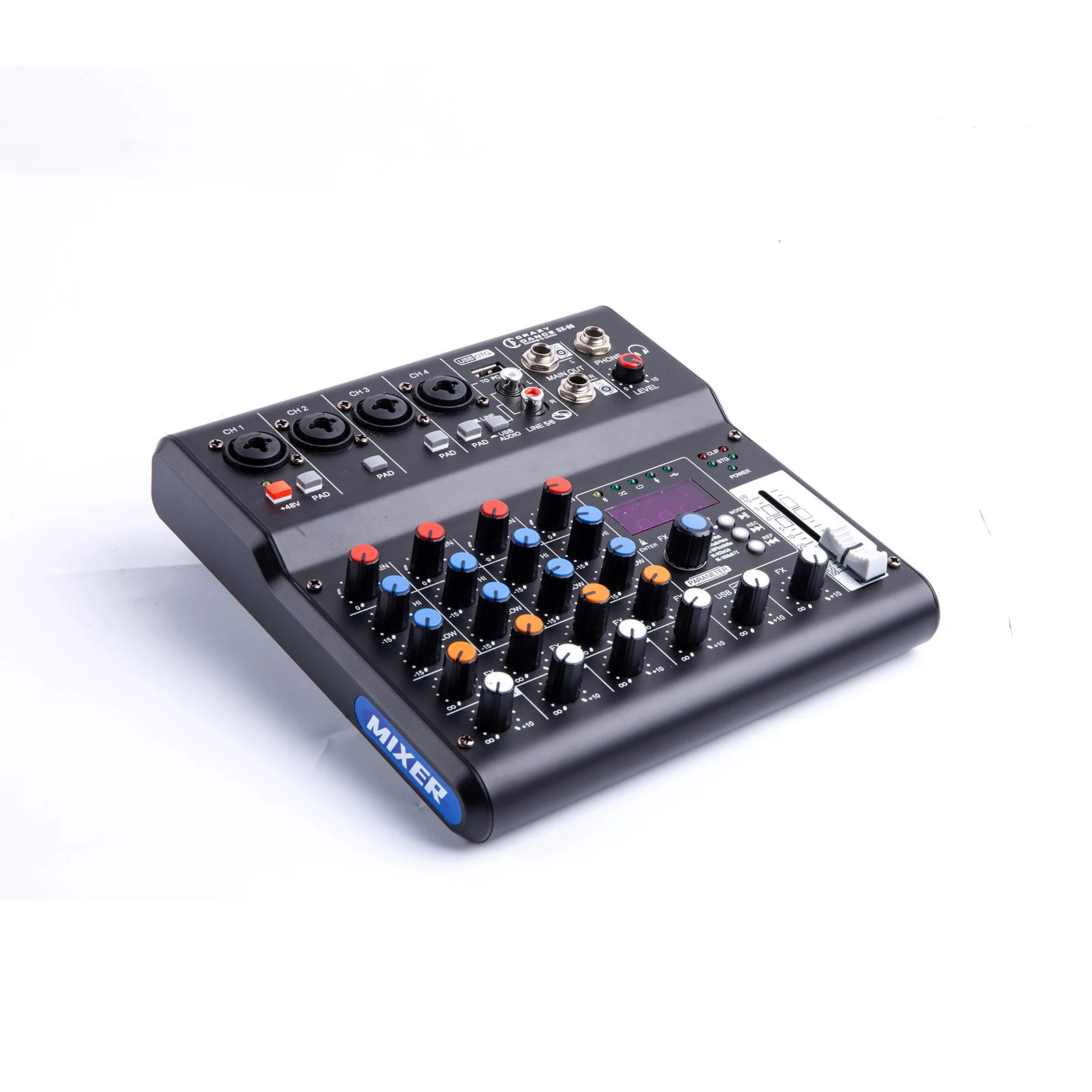 

GX-06 Professional Home Audio Console Mixer 6-Way USB Reverberation Effect For Stage Shows Live Performances Metal Material MP3