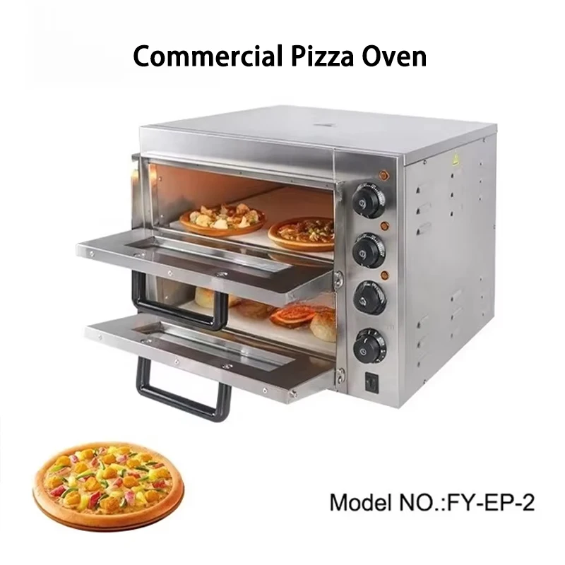 

【Hot Sale】Double-Layer Stainless Steel Electric Oven Large Commercial Bread/Pizza Baking Oven Machine Pizza Baking Equipment Co