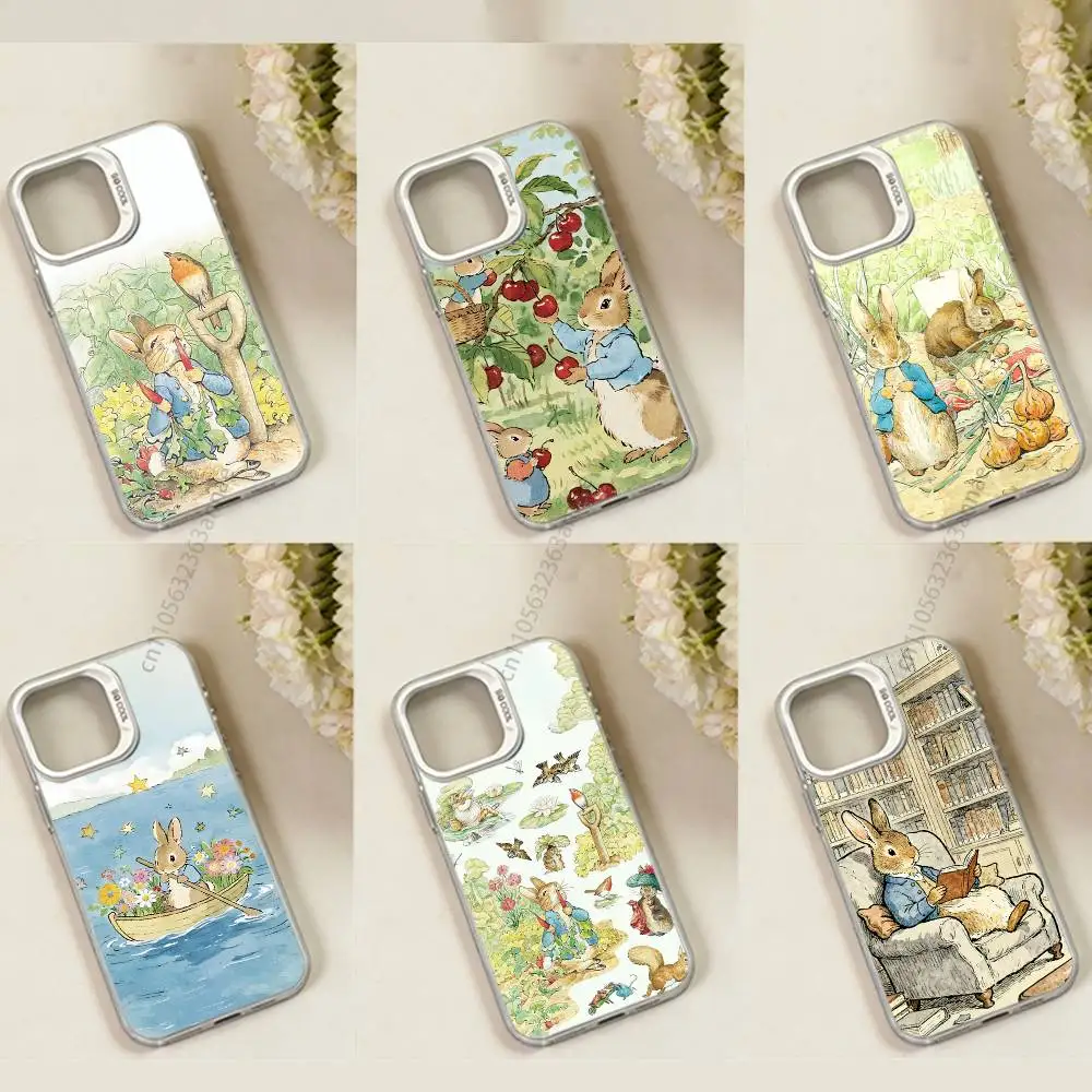 

Cute P-PeterS Rabbit Phone Case for iPhone 15 16 Pro Max Air SE 11 13 Pro 14 Plus 12 11Pro 15Pro Max 16e Cover