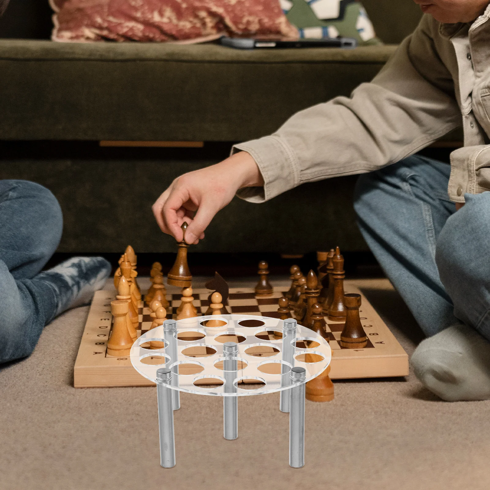 

Elegant Acrylic Chess Piece Rack for Resin Molds DIY Silicone Casting Crafting Supplies Resin Chess Piece Holder