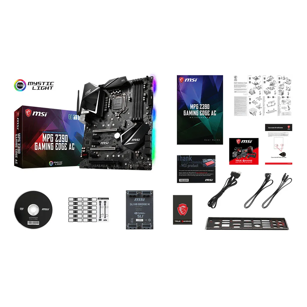 Материнская плата MSI MPG Z390 игровая EDGE AC Intel Z390 LGA1151 ATX M.2 материнская плата для настольного компьютера Intel Core 8 и 9 поколения DDR4 HDMI