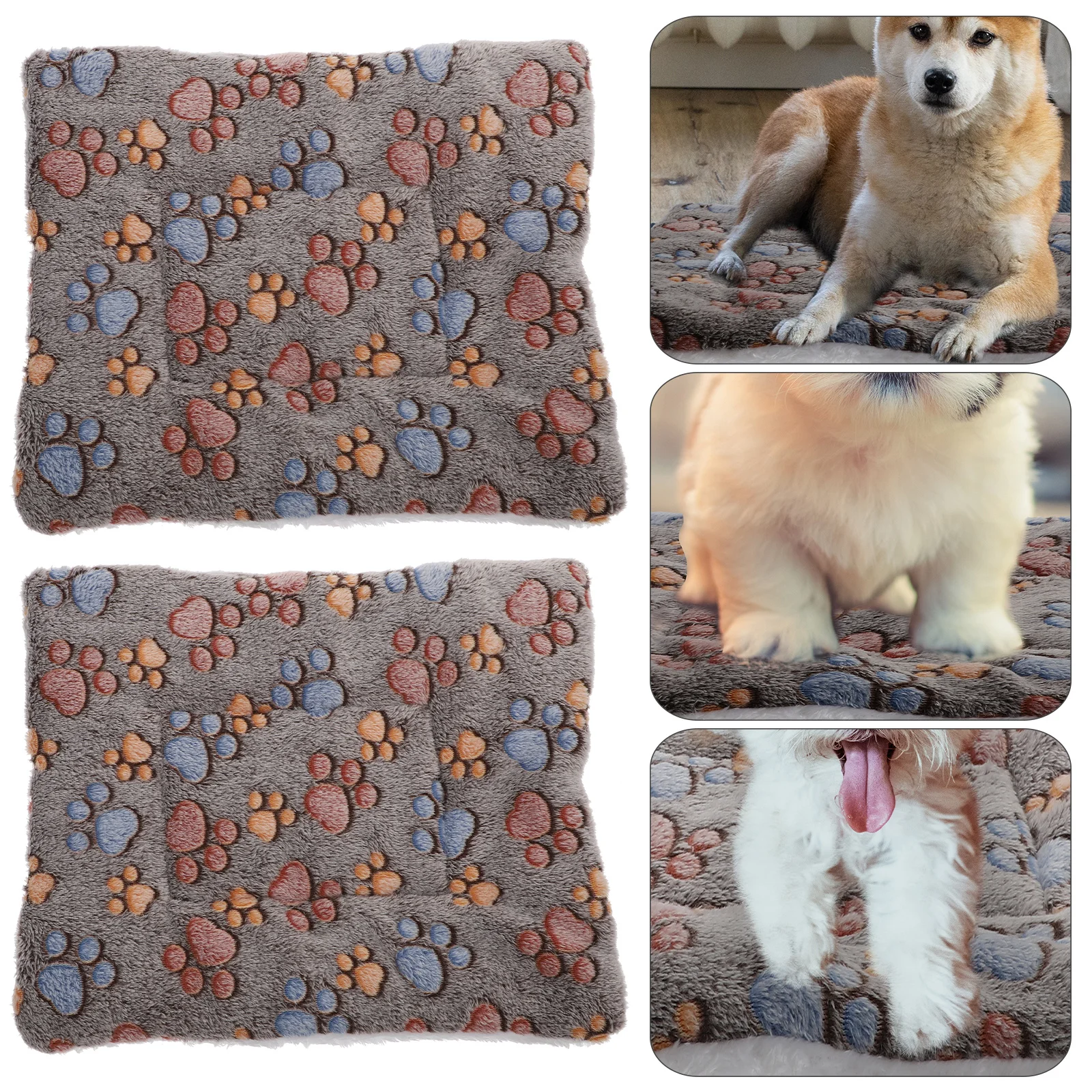 

2Pcs Pet Sleeping Mat Set Warm Soft Dog Cat Cushion for Bed Cage Crate Car Use Comfortable Floor Pad Autumn Winter Pet Supplies