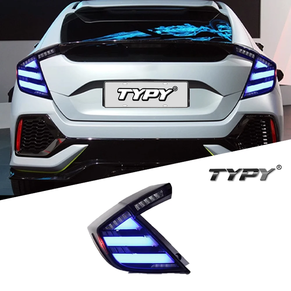 TYPY New LED Taillight Upgrade Modified Full Tail Lamp Car Accessories For Honda CIVIC RGB 2016-2020 Dynamic Turn Signals