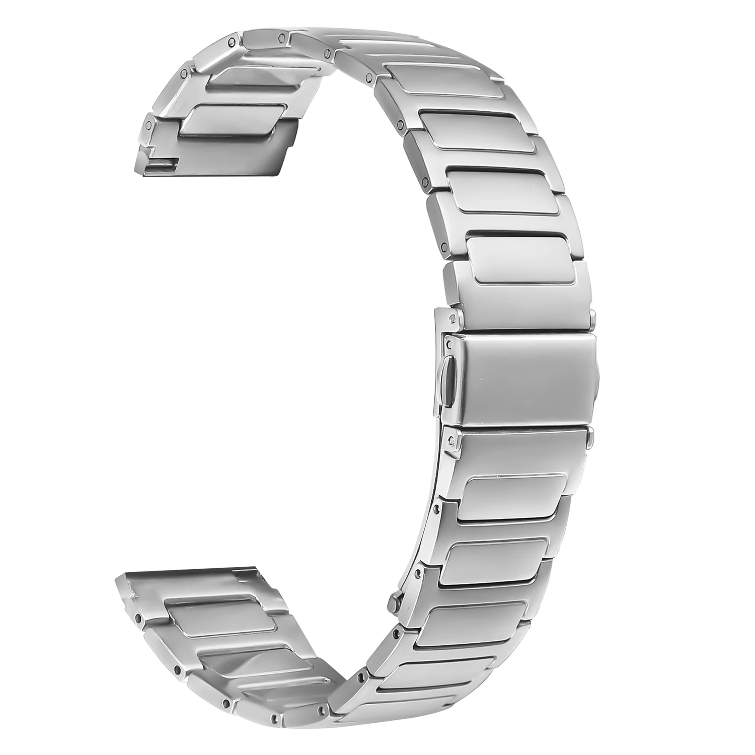 

For Garmin Forerunner 265 Watch Band Silver Stainless Steel Metal Watch Strap