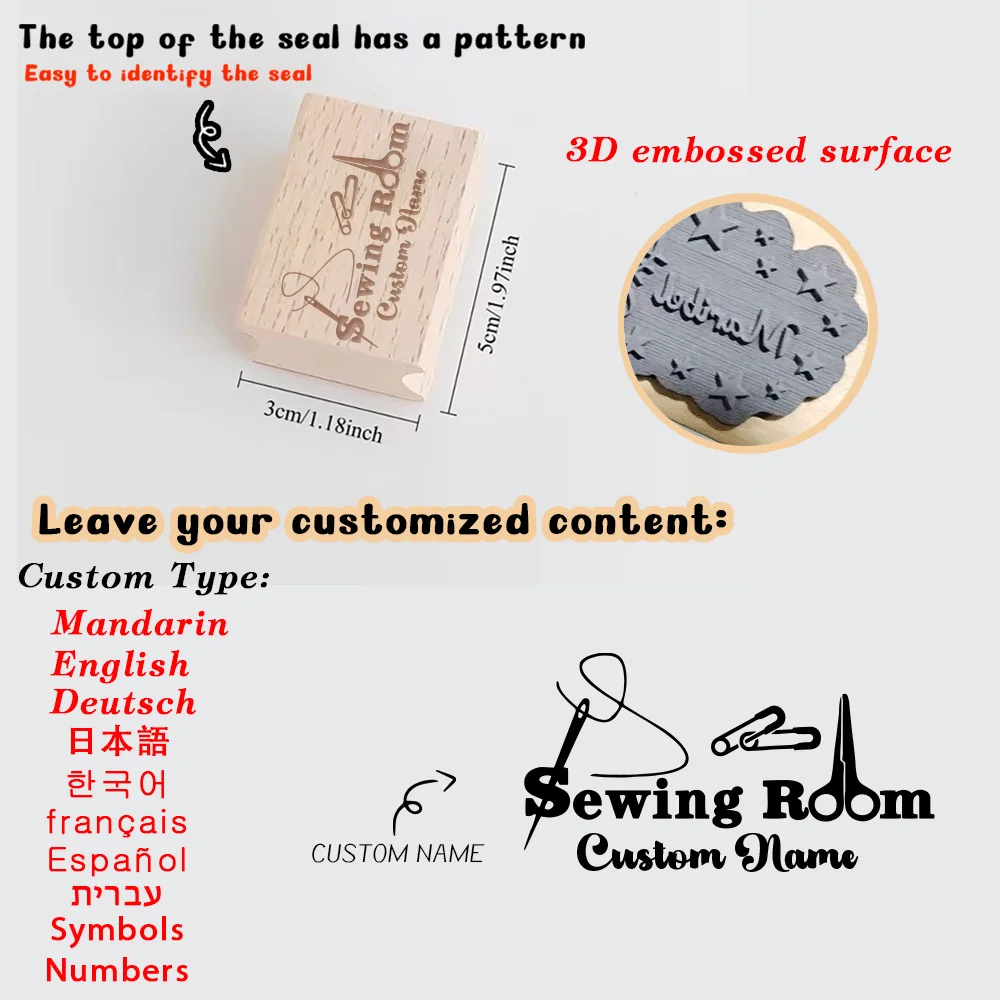 1PC NEW Customized Name Wooden Stamp Office Supplies, Seal Supplies Custom Name Wooden Seal ldentify Your Belongings with Custom