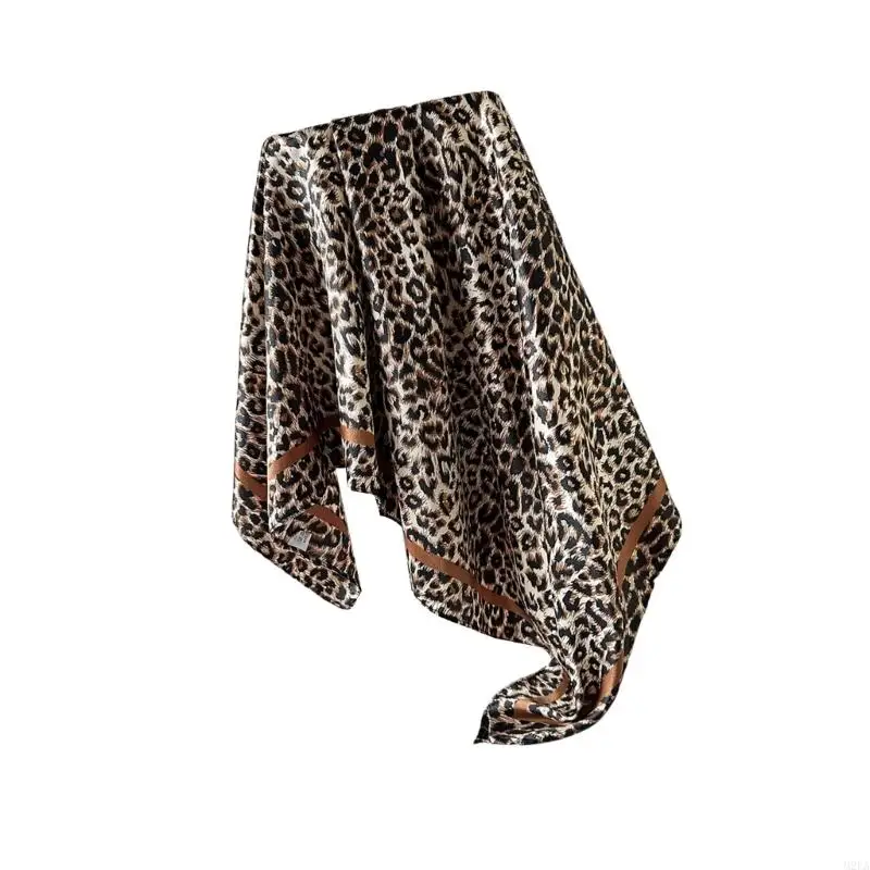 2026 New Leopard Pattern Satined Scarf Bandana Headwrap For Adult Teens Multipurpose Head Cover Fashion Hair Styling Accessory