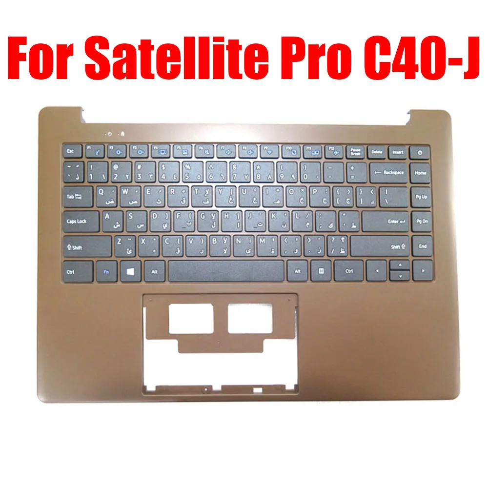 

Laptop Palmrest For Dynabook For Satellite Pro C40-J Brown With English US Arabia AR Keyboard Upper Case