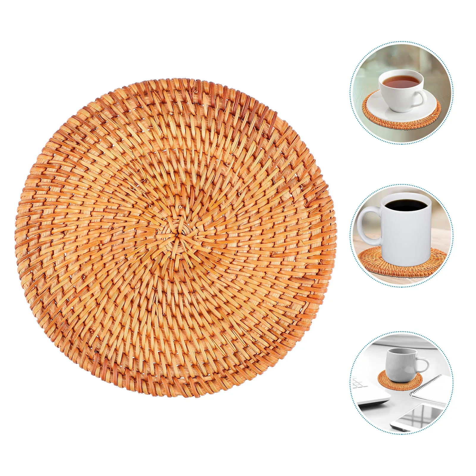 

1Pcs Heat-Resistant Wooden Place Mat Bowl Mat Insulated Table Protector Non-Slip Practical for Home Dining