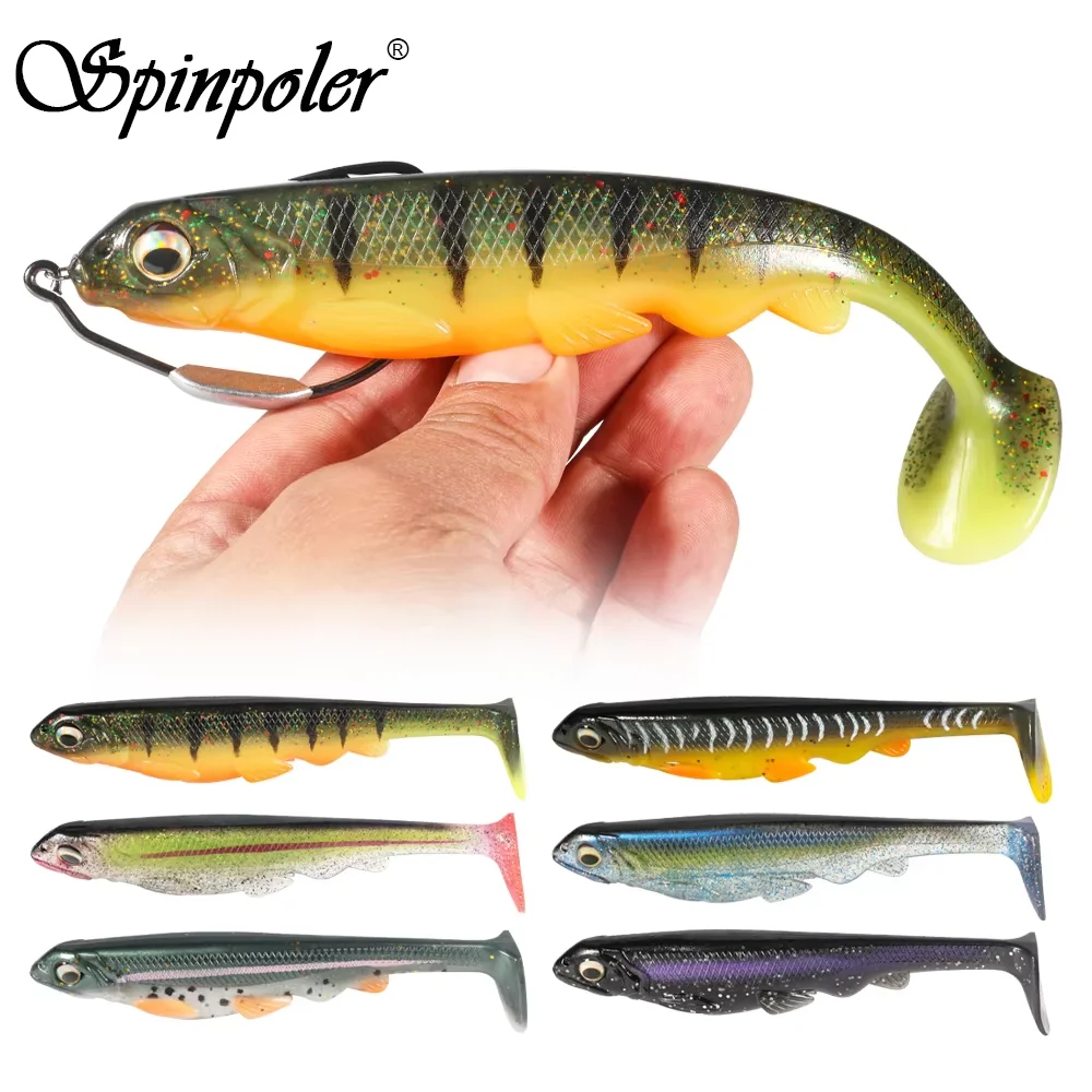 Spinpoler Stalker Weicher Angelköder, Swimbait, 16 cm, Paddel, T-Schwanz, großes Silikon, Hechtangeln, Seebarsch, Forelle, Wobbler, Angelgerät