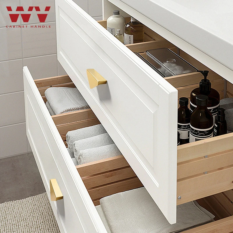 WV Gold Triangle Kitchen Cabinet Storage Handles Dressers Cupboard Closet Wardrobe Drawer Knob Door Furniture Handle Hardware