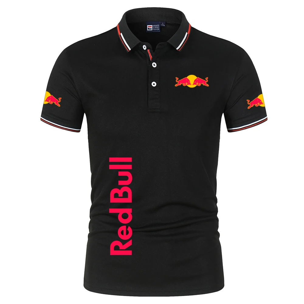 

2025 New Red Bull Men's Polo Shirt Summer Short Sleeve Casual Men's T-shirt Fashion Men's Top