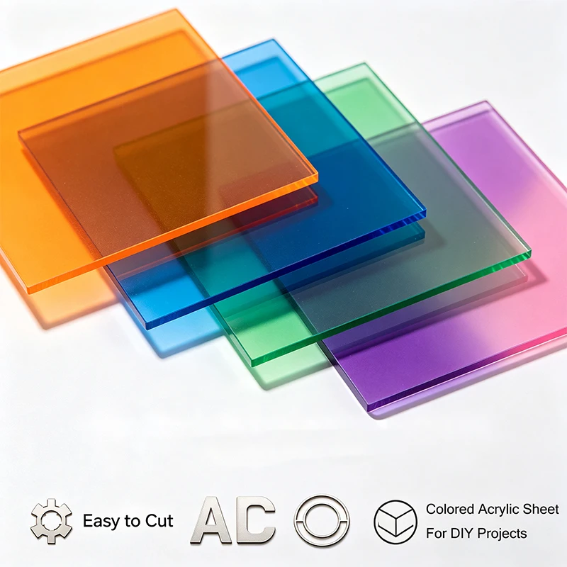 1Pcs Colored Transparent Tinted Acrylic Sheet PMMA Perspex Board 3mm Thick Light Durable Easy To Cut For DIY Craft Laser Cutting