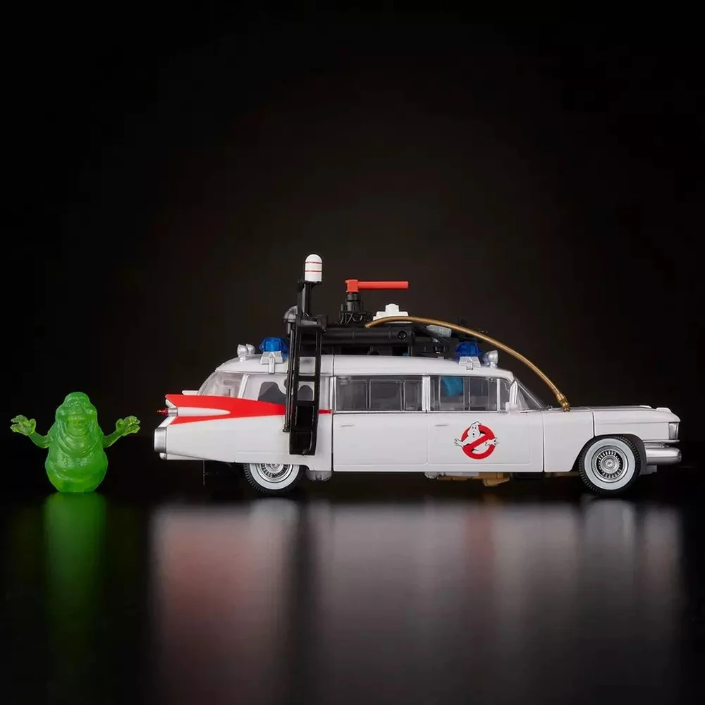 [En stock] Transformers colaborativos Ghostbusters Ectotron ECTO-1 figura de acción coleccionable de 18,4 cm bonito modelo de Robot Juguetes