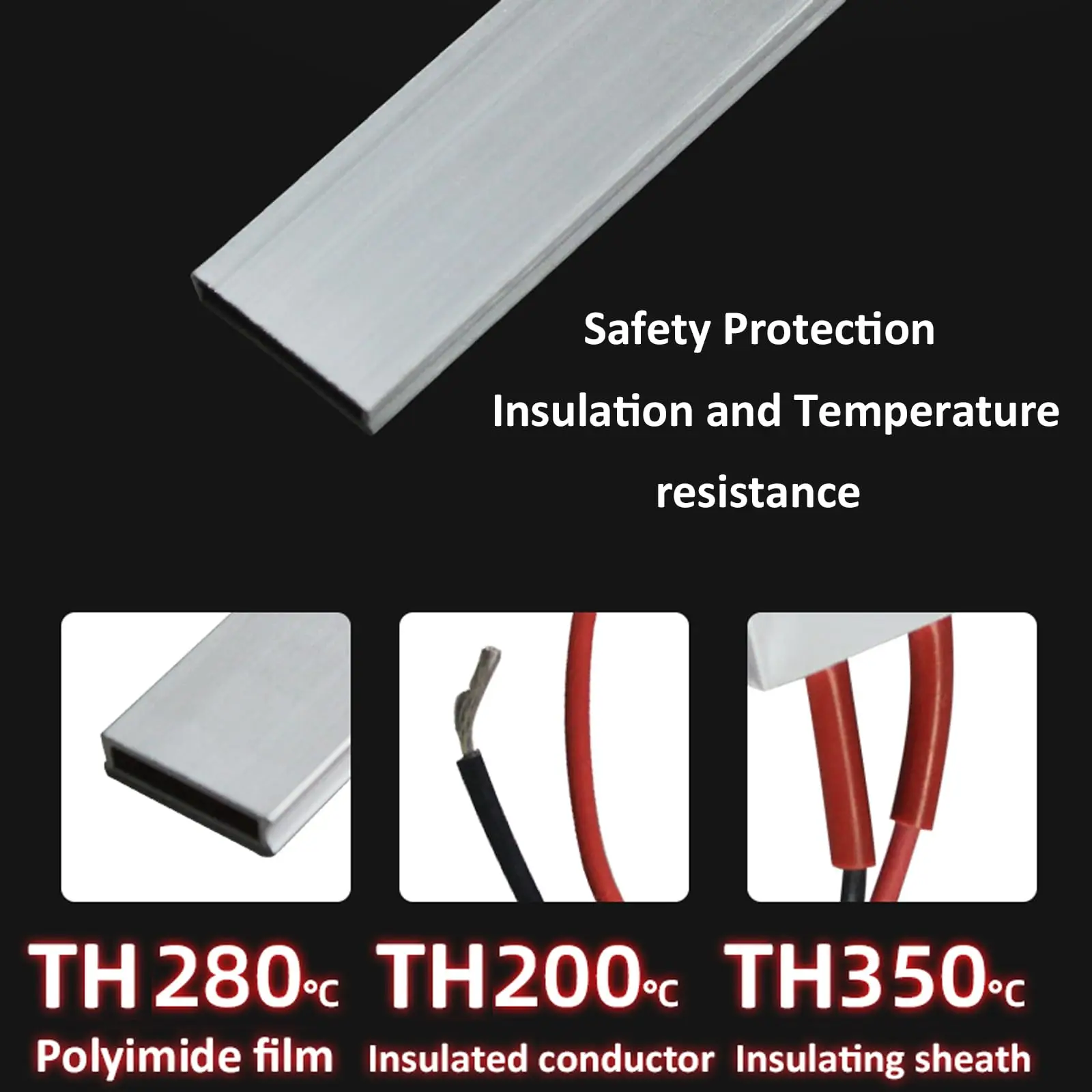 PTC Heating Element AC DC Aluminum Shell Ceramic Heating Plate Temperature Ceramic Thermostatic Applicable Miniature Heating