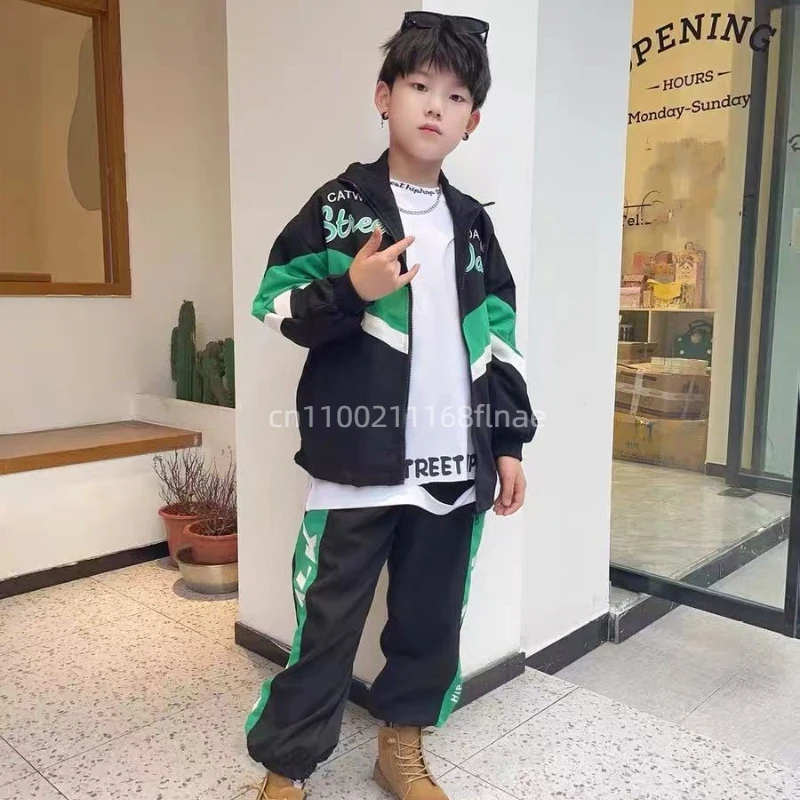 Street Dance-Kleidung für Kinder, Jazz-Tanz-Performance-Kostümset für Mädchen der Marke Hip-Hop, T-Bühnen-Modenschau-Kostüm