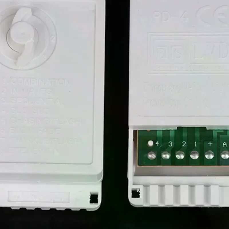 LED String Dimmer EK-04 2/4-Way 8 Function Knob/Solder-Free Type Push Button Type Light Adjustment Controller