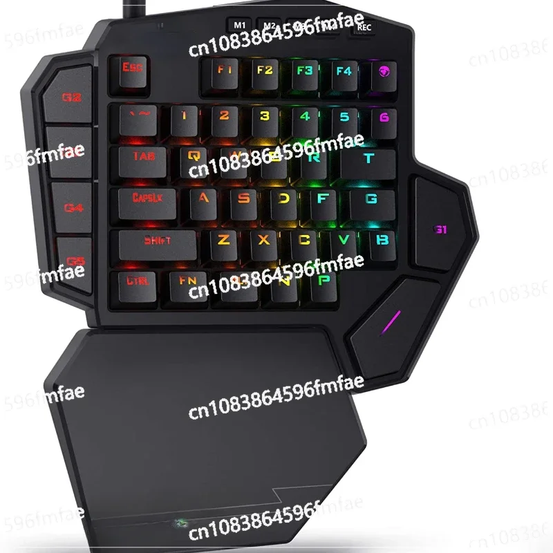 One-Hand  Mechanical Gaming Keyboard Keypad 7 Onboard with 42 Macro Keys Removable Wrist Rest