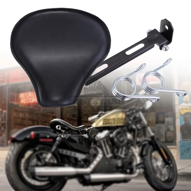 Motorcycle Solo Spring Seat Torsion Black Leather 2.8