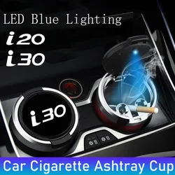 Car cigarette ashtray cup with lid with LED light portable detachable suitable for Hyundai I20 I30 car interior accessories