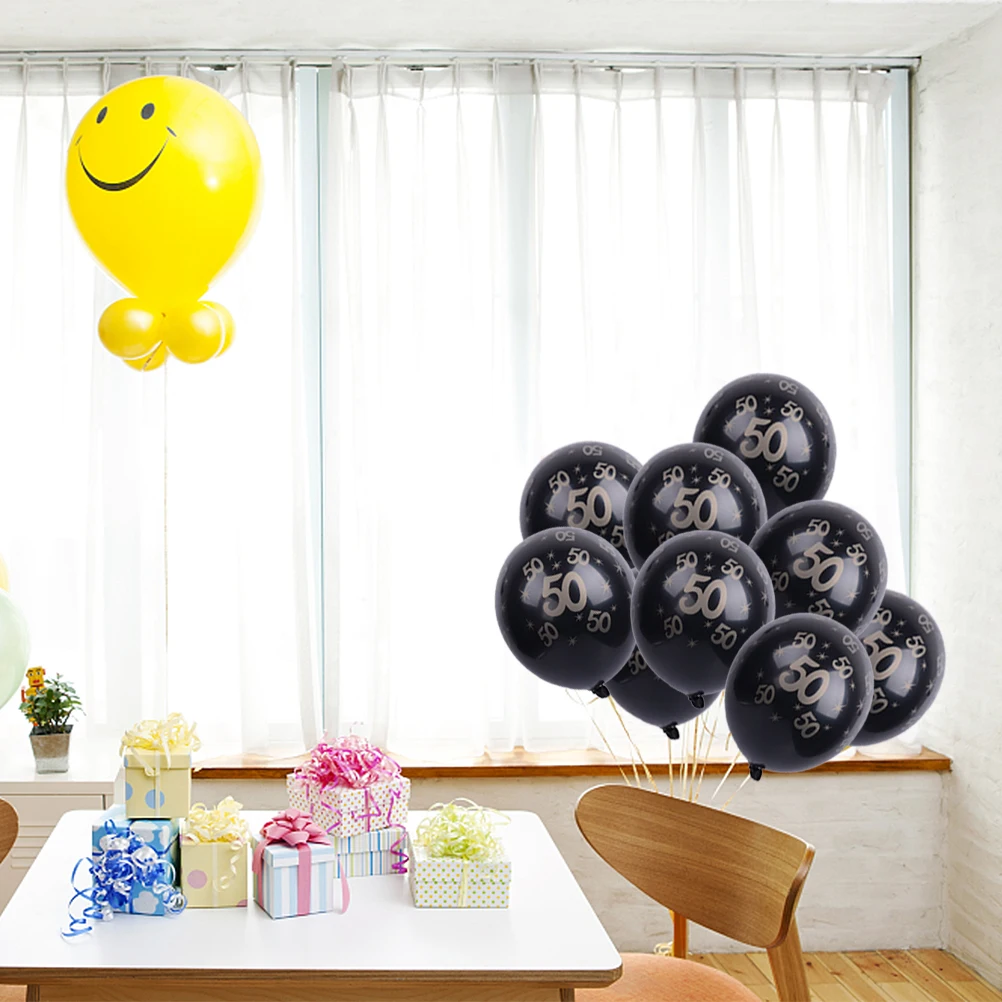 

20Pcs 50th Birthday Latex Balloons Number 50 Party Decorations for Elegant Wall and Ceiling Display