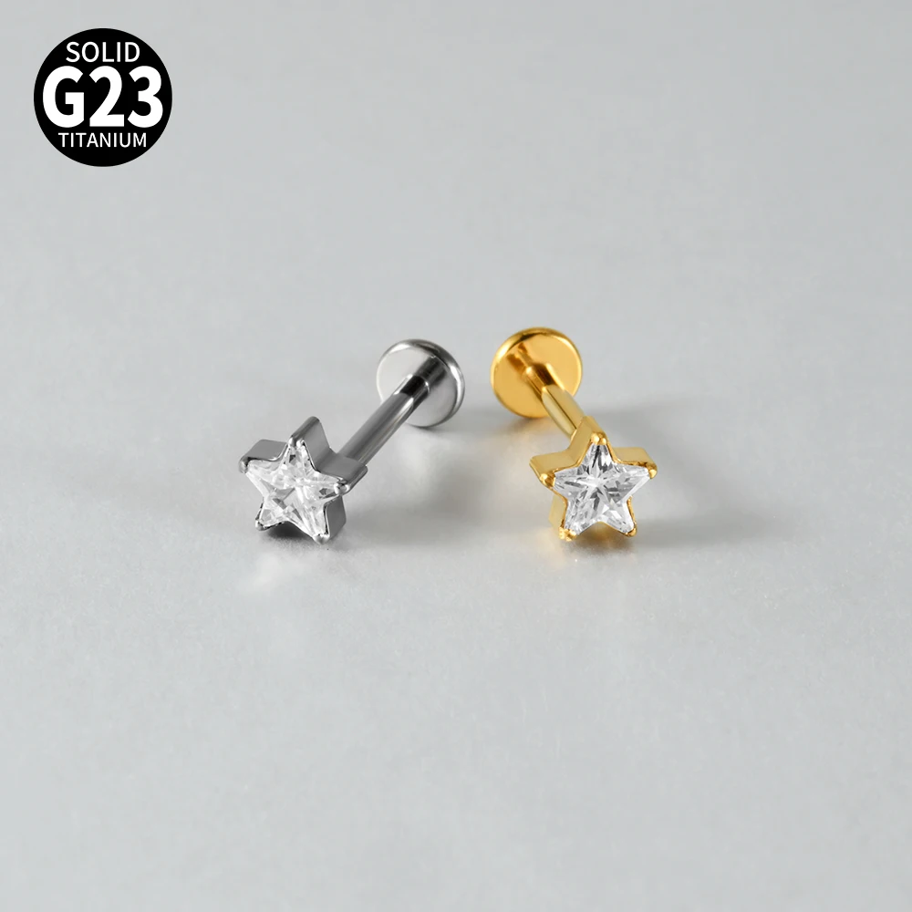 7-teiliges Set mit gemischten Stilen aus G23 Titan, innenliegendem Gewinde, Labret-Stud, Marquise, weißem CZ, für Knorpel-, Tragus-, Helix- und Ohrläppchen-Piercing, Körperschmuck. – Detail 9